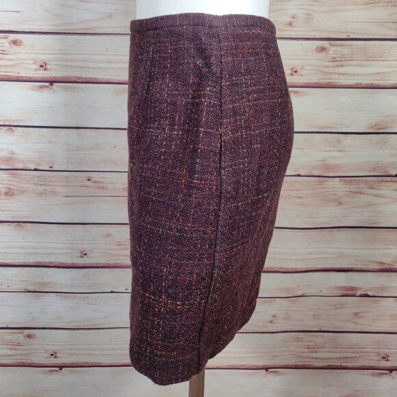 Vintage Burgundy/Red Ann Taylor Tweed Skirt - Picture 4 of 8